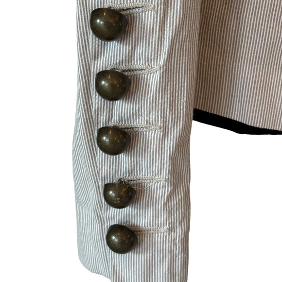Cino Pinstripe Brass Button Military Jacket XS - Picture 5 of 12